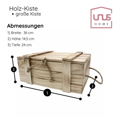 Holzkiste mit Deckel - groß, klein oder im 2er Set aus geflammtem Holz