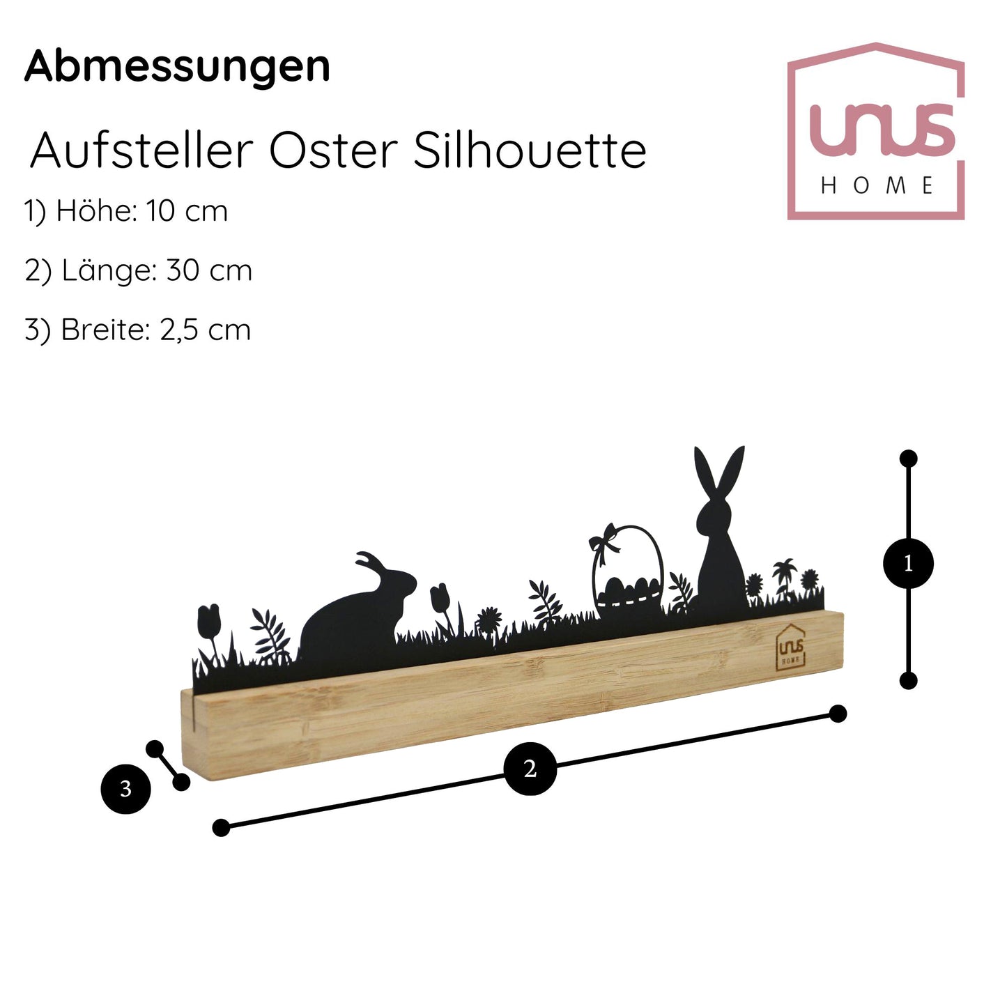 Aufsteller Oster-Silhouette schwarz