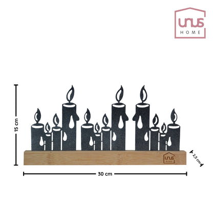 Aufsteller Metall-Silhouette Kerzen Schneeoptik