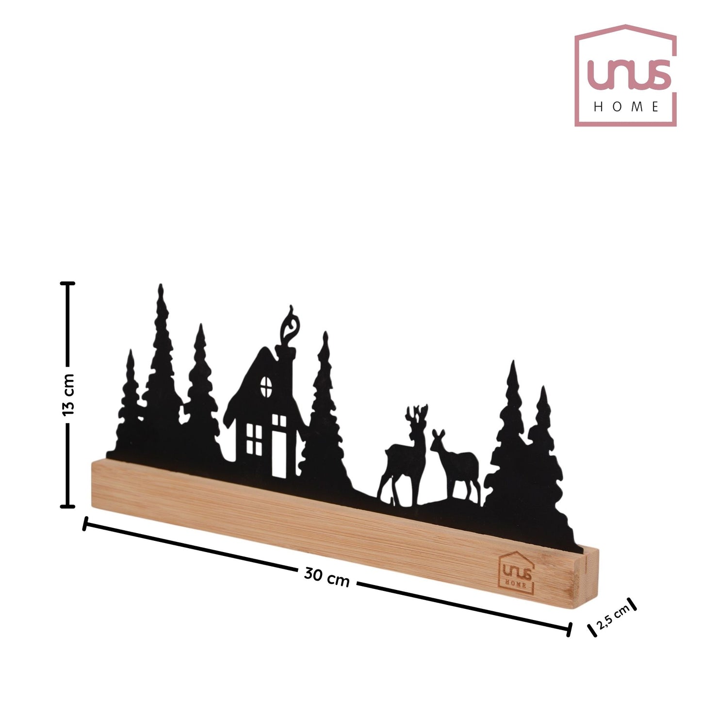 Aufsteller Haus im Wald mit Rehen