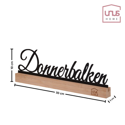 Aufsteller Schriftzug Donnerbalken schwarz