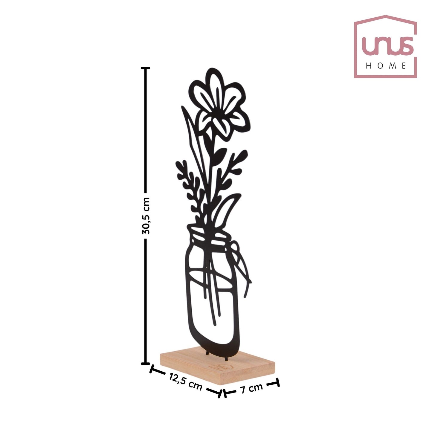 Aufsteller Vase Peonia Metall in weiß oder schwarz