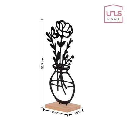Aufsteller Vase mit Cosmea Blume in weiß oder schwarz