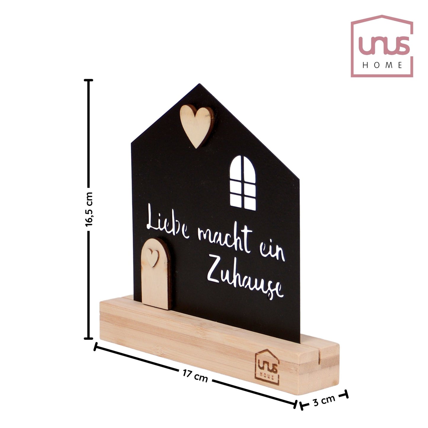 Aufsteller Haus mit Text "Liebe macht ein Zuhause"