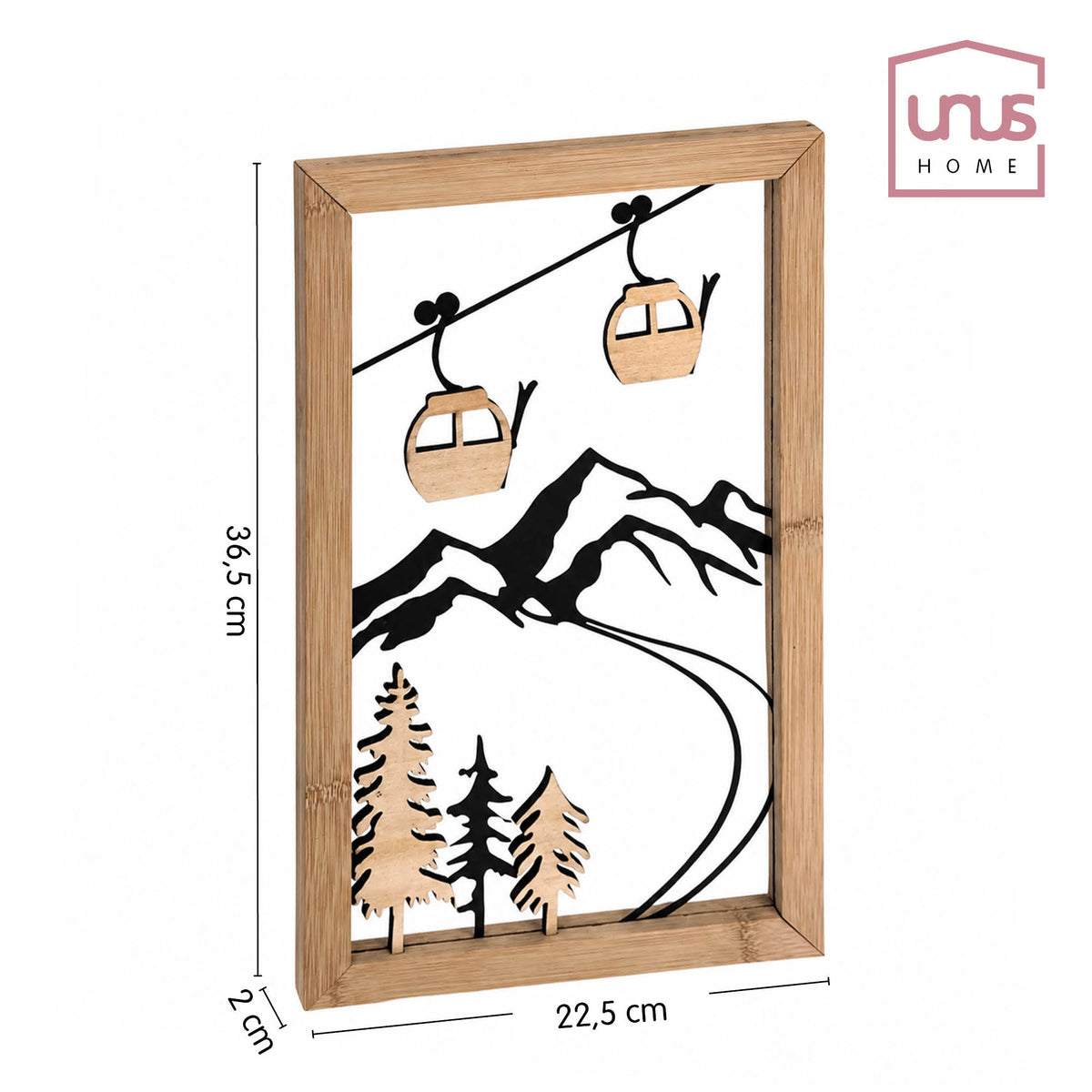 Wandbild Moritz mit Bambus Rahmen Ski Resort