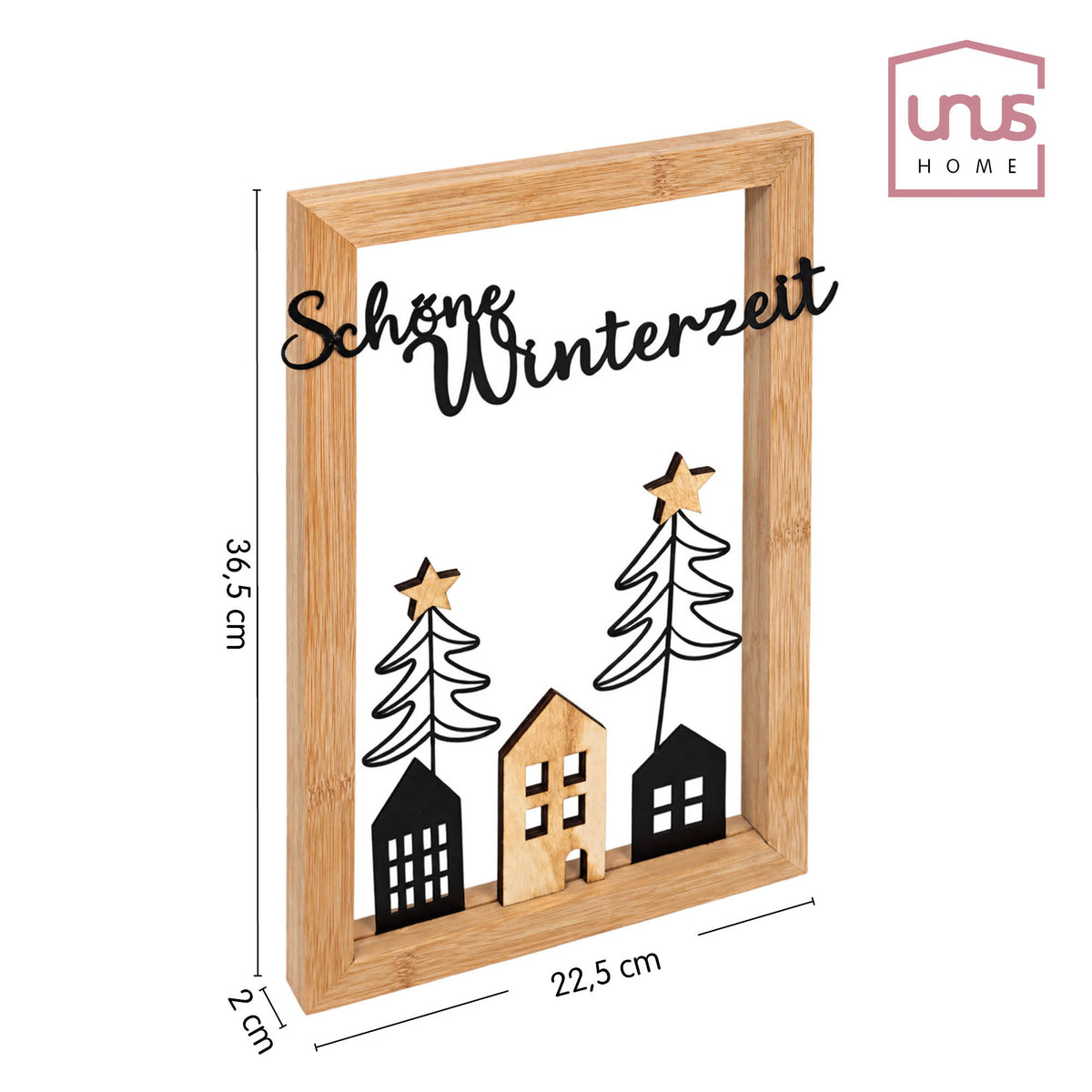 Wandbild Finja mit Bambus Rahmen " Schöne Winterzeit"