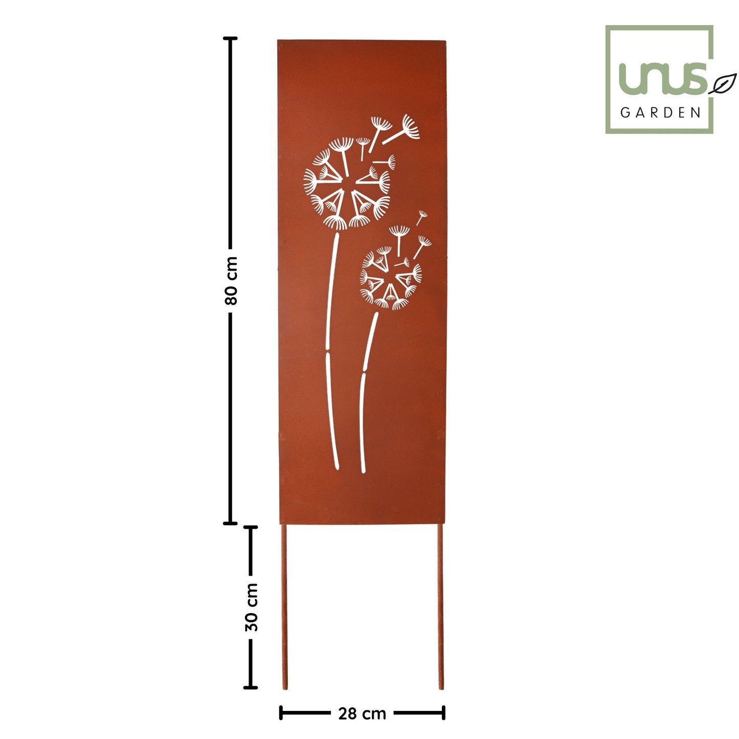Gartenschild Rost Pusteblumen 80x28cm