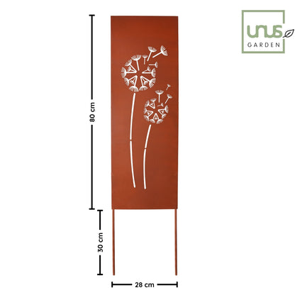 Gartenschild Rost Pusteblumen 80x28cm
