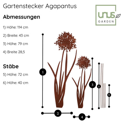 Gartenstecker Agapanthus 2er Set