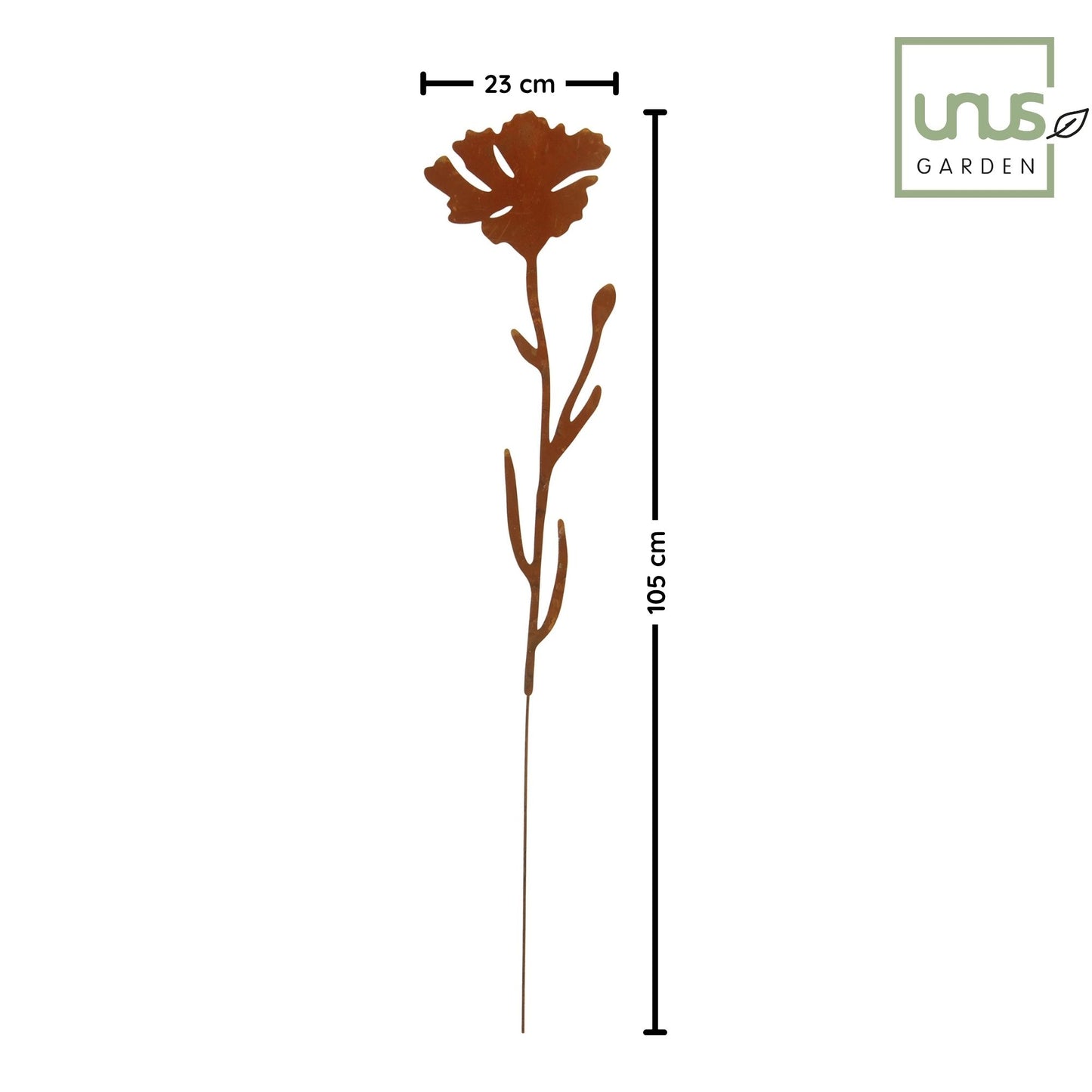 Gartenstecker Blütenstiel in rost