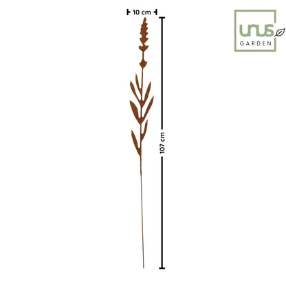 Gartenstecker Blüte mit Knospen in rost