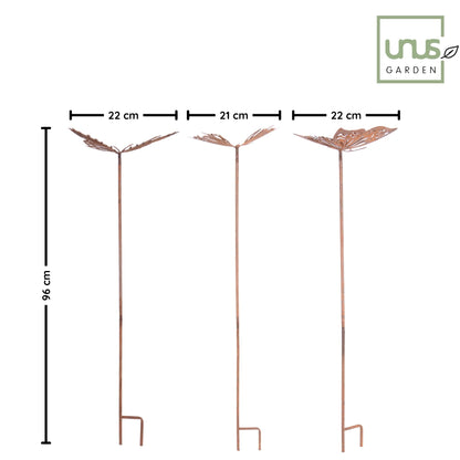 Gartenstecker Schmetterlinge 3er Set in Rost