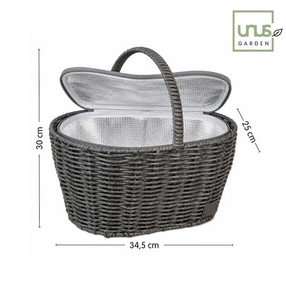 Einkaufskorb inklusive Kühltasche  in Rattan-Optik