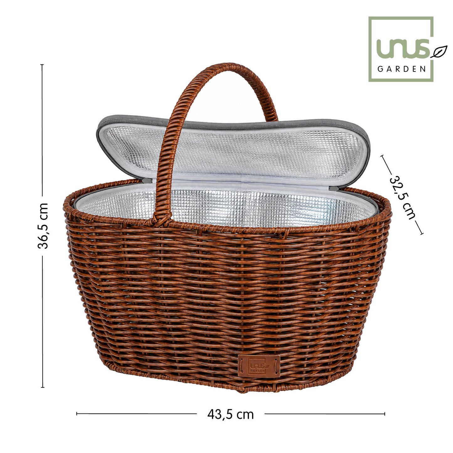 Einkaufskorb inklusive Kühltasche  in Rattan-Optik