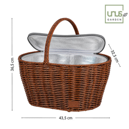 Einkaufskorb inklusive Kühltasche  in Rattan-Optik