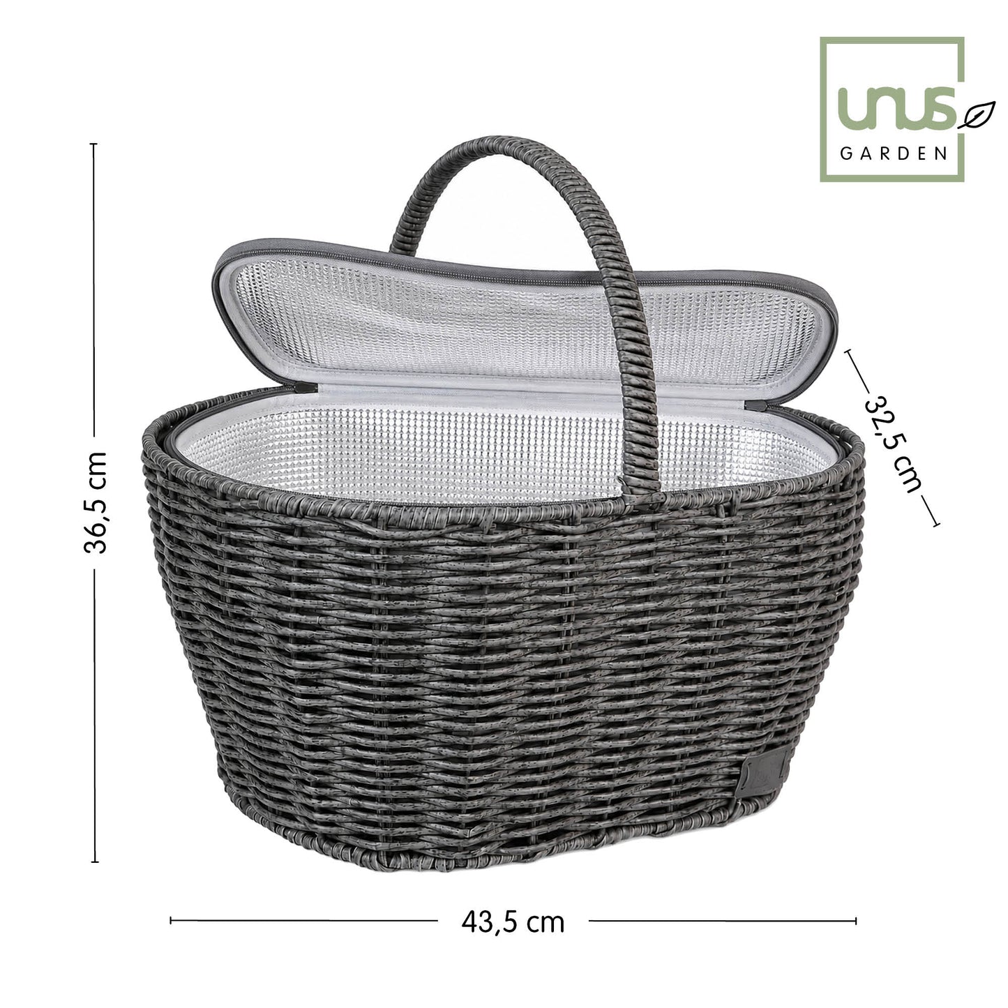 Einkaufskorb inklusive Kühltasche  in Rattan-Optik
