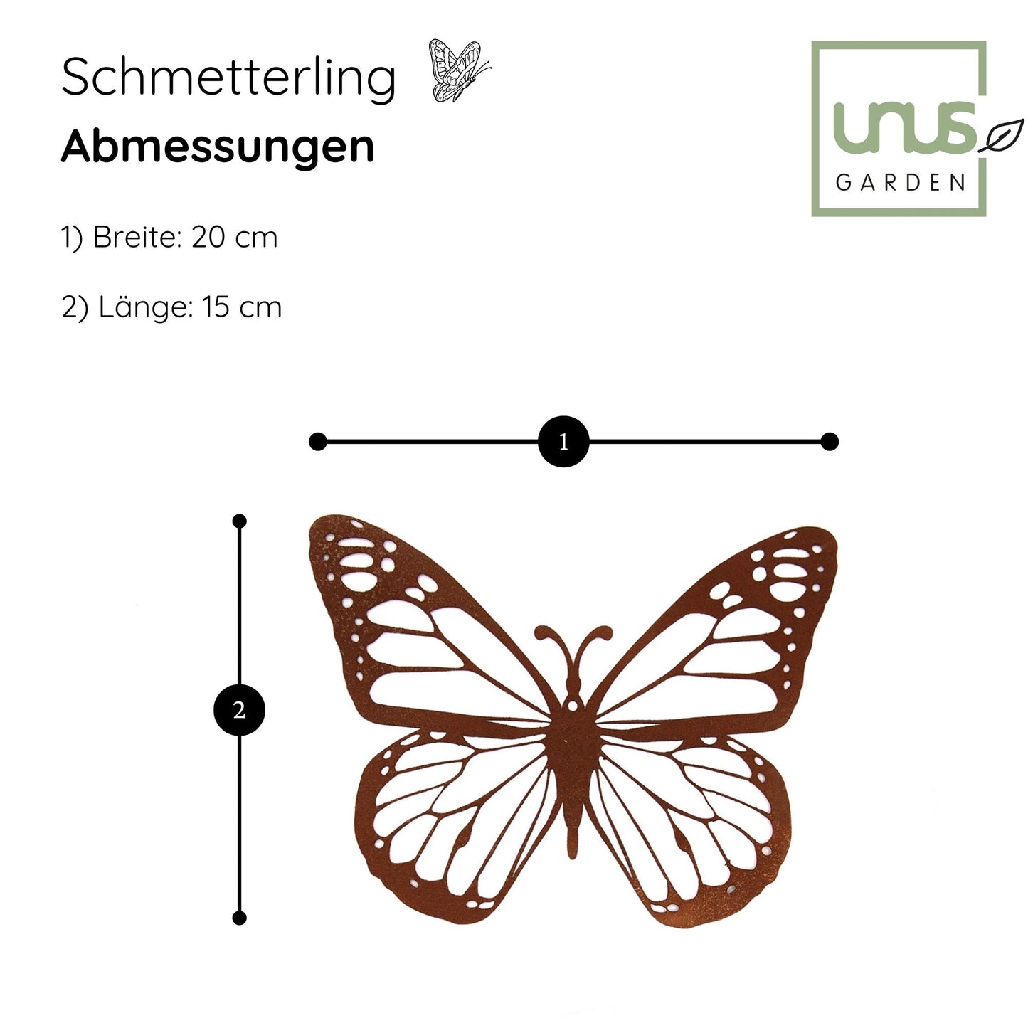 Baumstecker Rost Schmetterling 3er Set