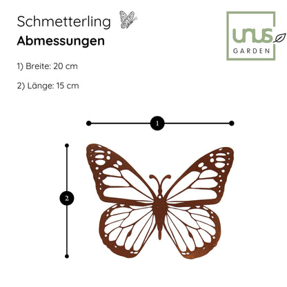 Baumstecker Rost Schmetterling 3er Set