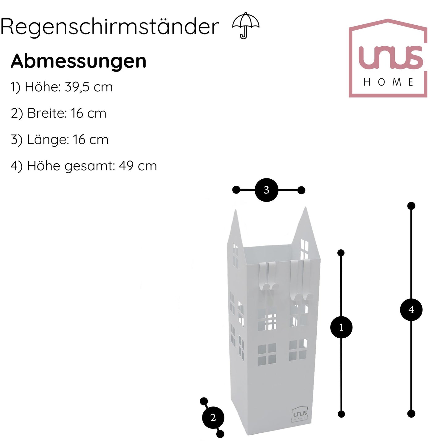 Regenschirmständer Häuser Metall