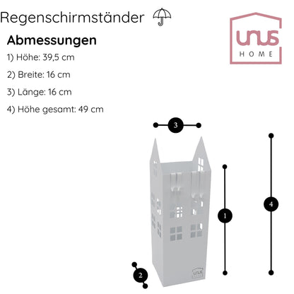 Regenschirmständer Häuser Metall
