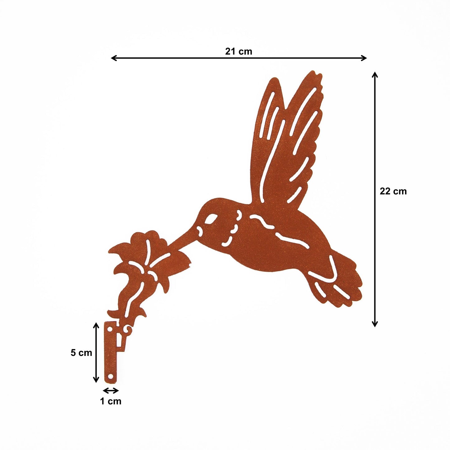 Baumstecker Rost Kolibri mit Blume