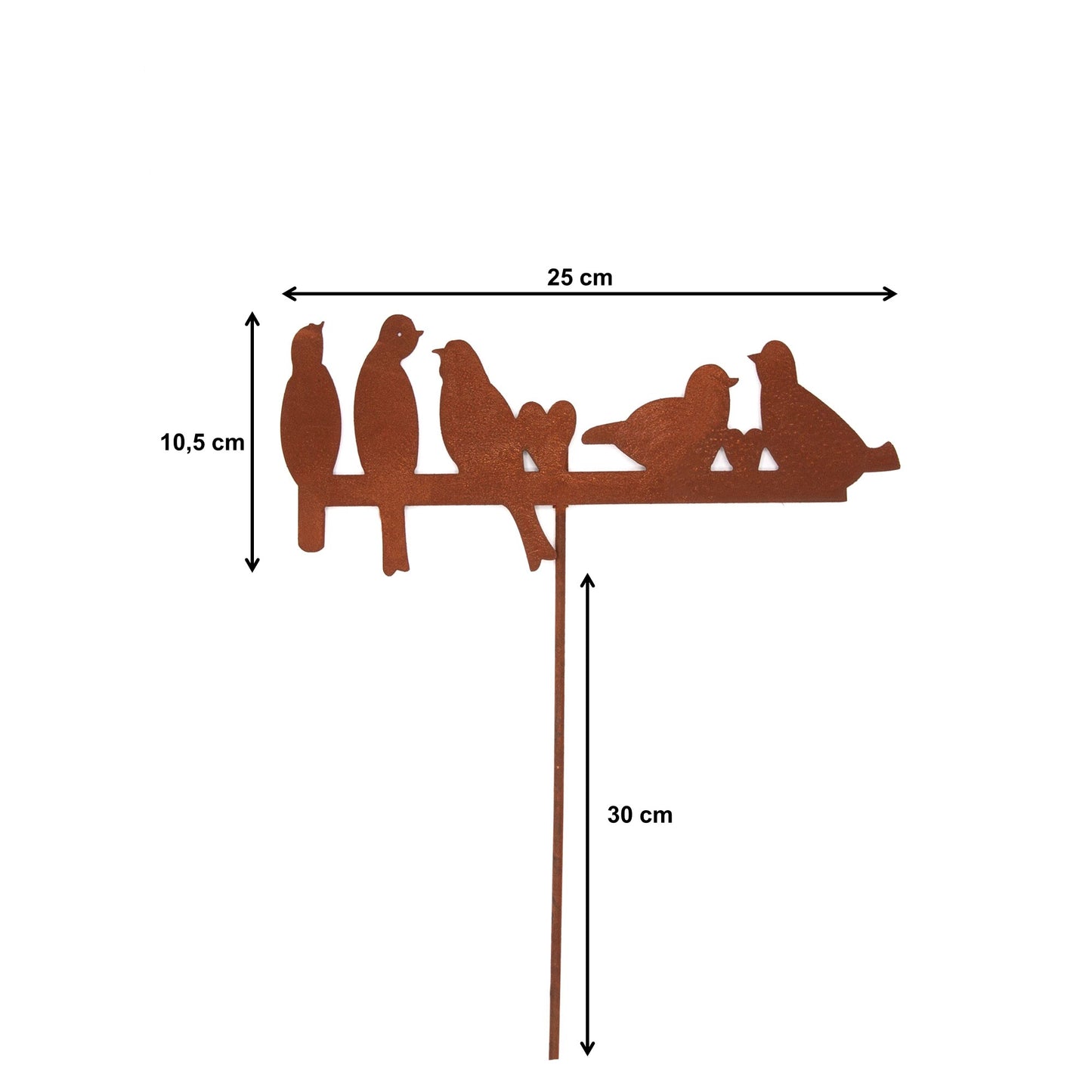Gartenstecker Rost 5 Vögel