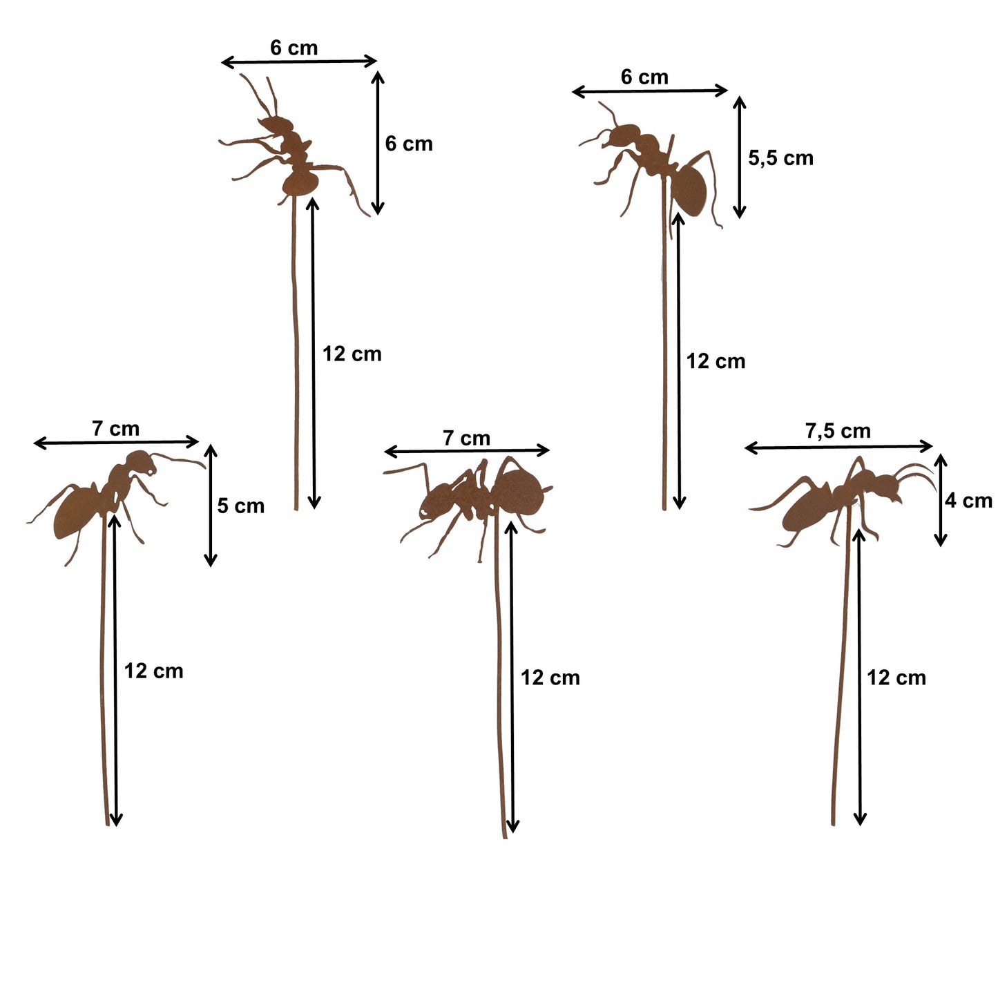 Stecker Rost mit 5 Ameisen