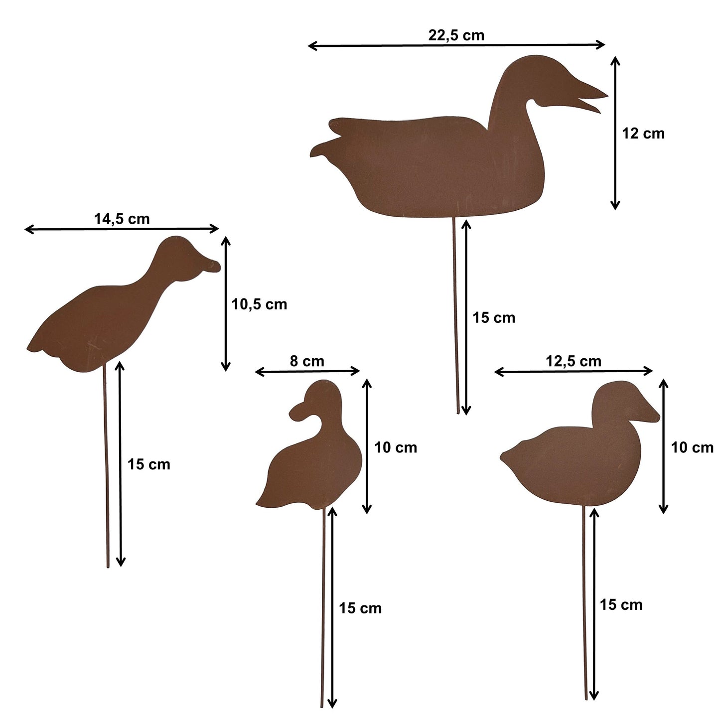 Gartenstecker Entenfamilie 4er Set