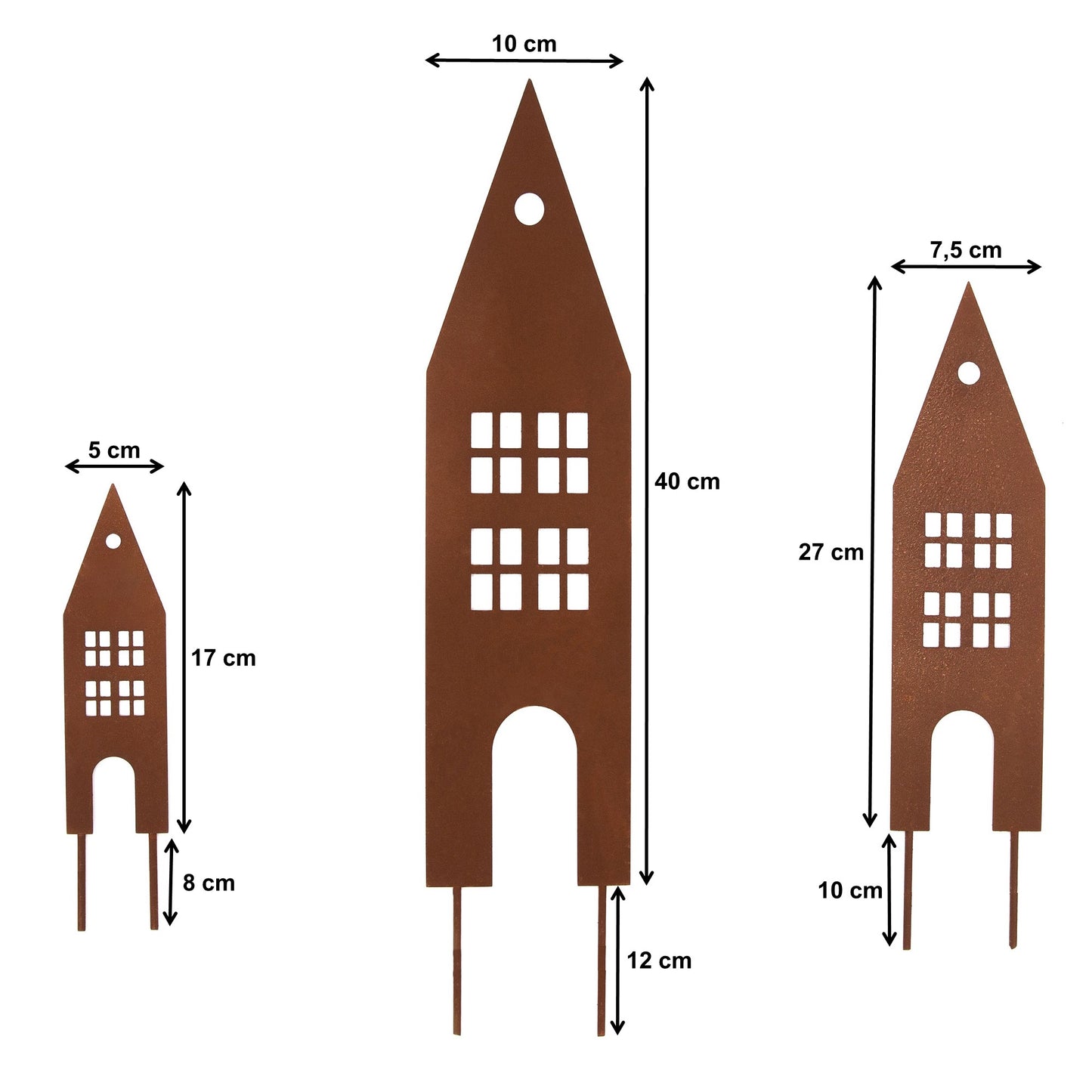 Garden Häuser Gartenstecker 3er Set