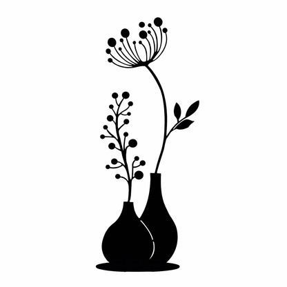Aufsteller Vase mit Blumen in verschiedenen Farben