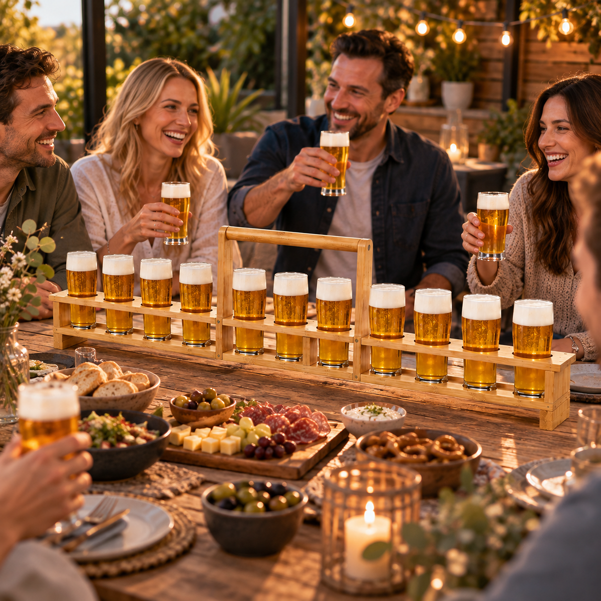 Bierglasträger Franz Bambus mit Griff
