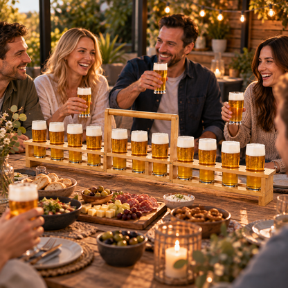 Bierglasträger Franz Bambus mit Griff
