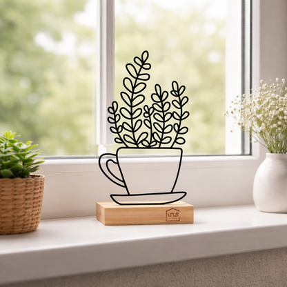Aufsteller Eimer mit Blumen schwarz