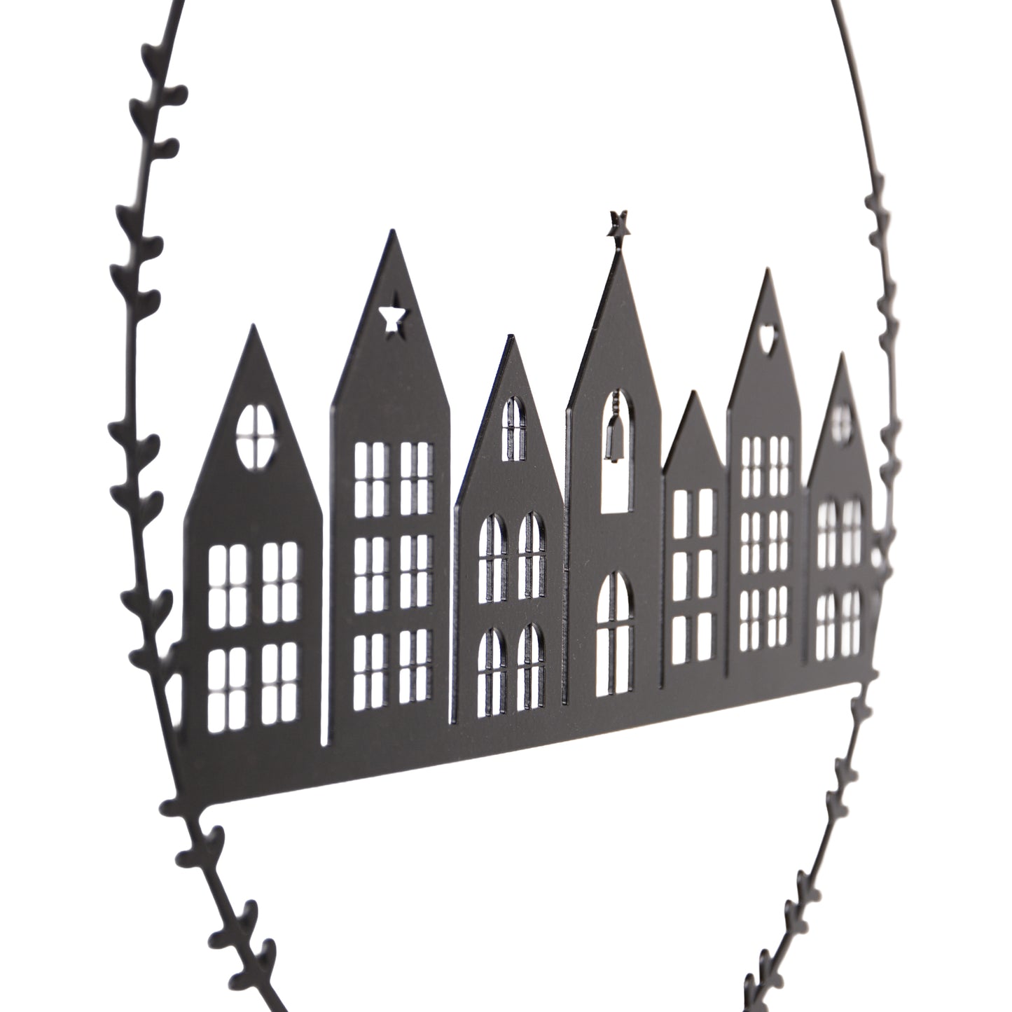 Aufhänger Stadt in schwarz 25cm