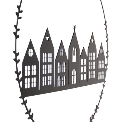 Aufhänger Stadt in schwarz 25cm