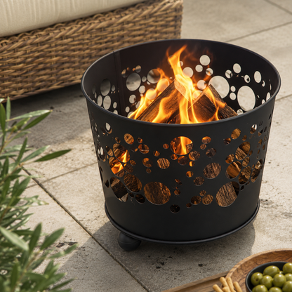 Feuerkorb Enno aus Metall schwarz Ø 39 cm
