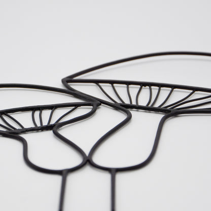 Metallkunst Gartenstecker Pilze als 2er Set in schwarz