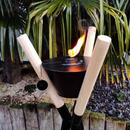 Gartenfackel Blumenampel Dreibein Holz