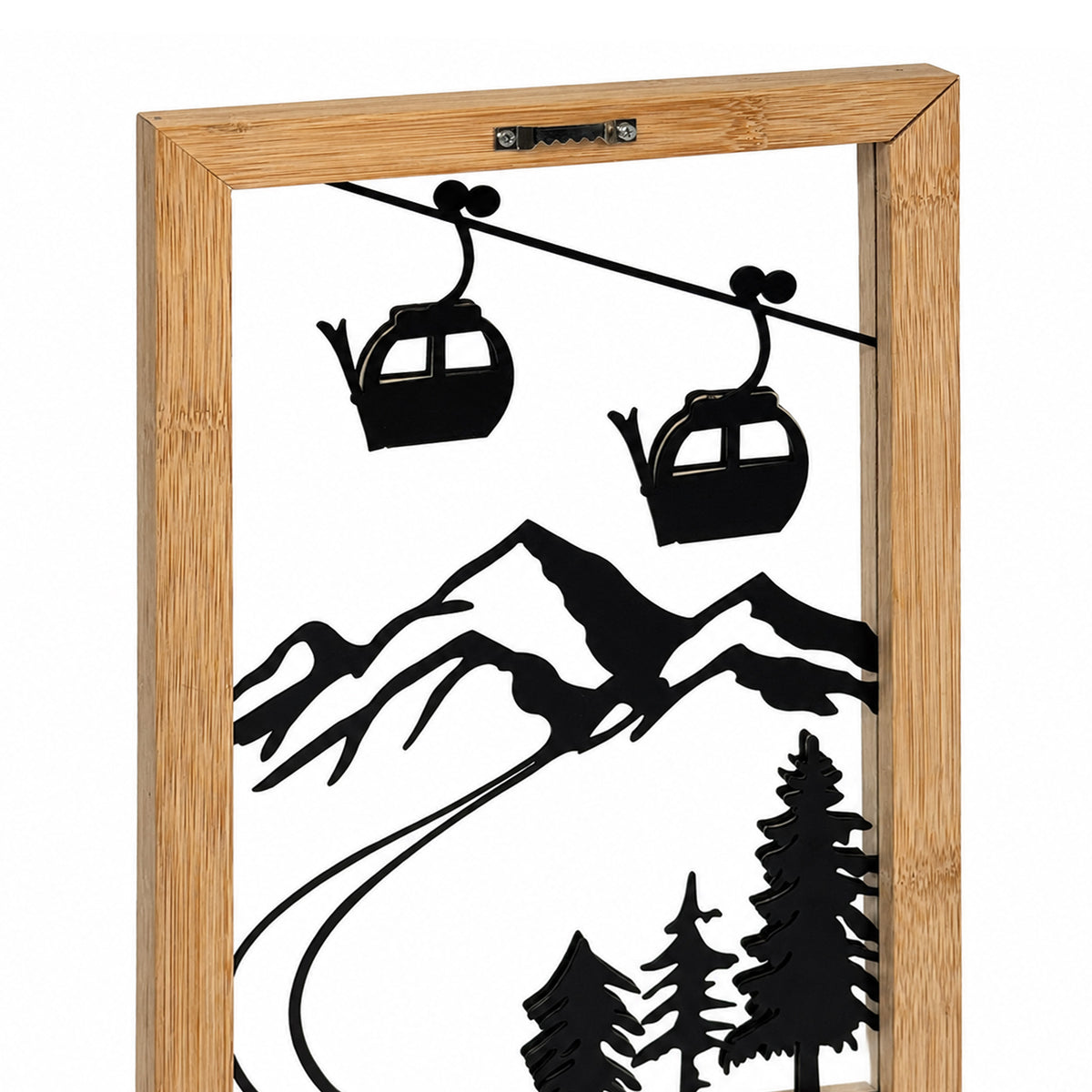 Wandbild Moritz mit Bambus Rahmen Ski Resort