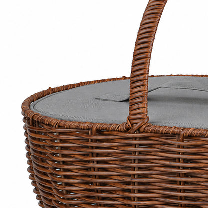 Einkaufskorb inklusive Kühltasche  in Rattan-Optik