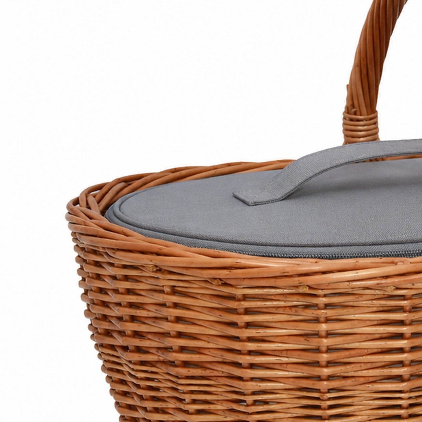 Einkaufskorb inklusive Kühltasche aus natürlicher Weide