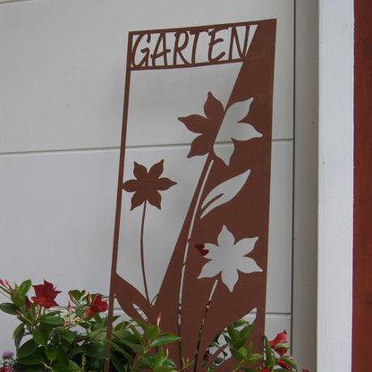 Stecker Rost Schild Blumen "Garten"