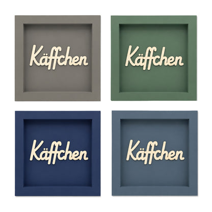 Holz Bilderrahmen 3D "Käffchen" in verschiedenen Farben