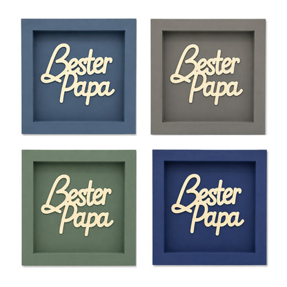 Holz Bilderrahmen "Bester Papa" in verschiedenen Farben