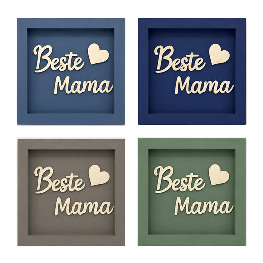 Holz Bilderrahmen "Beste Mama" in verschiedenen Farben