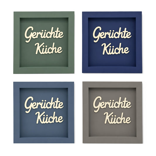 Holz Bilderrahmen "Gerüchte Küche" in verschiedenen Farben