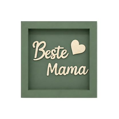 Holz Bilderrahmen "Beste Mama" in verschiedenen Farben