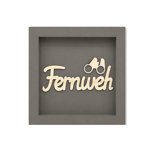 Holz Bilderrahmen "Fernweh" in verschiedenen Farben