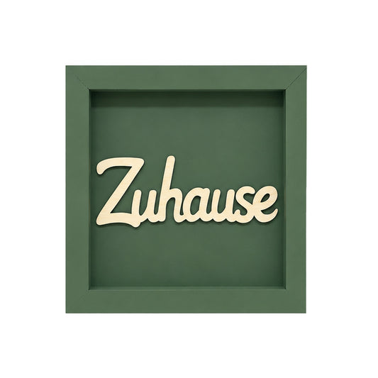 Holz Bilderrahmen 3D "Zuhause" in verschiedenen Farben