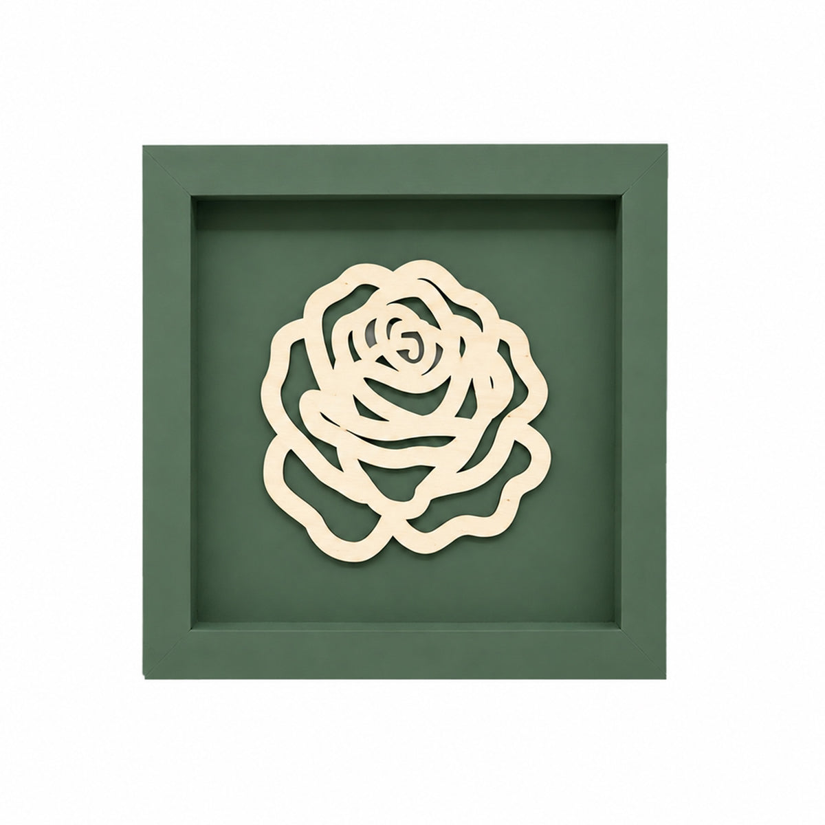 Holz Bilderrahmen 3D Rose in verschiedenen Farben